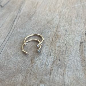 14K Diamond & Gold Open Hoop Earrings